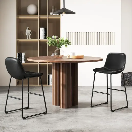 Discover Set of 2 Armless Counter Height Dining Chairs with Back Support up to 500 Lbs for Kitchen Dining Room Bar Home