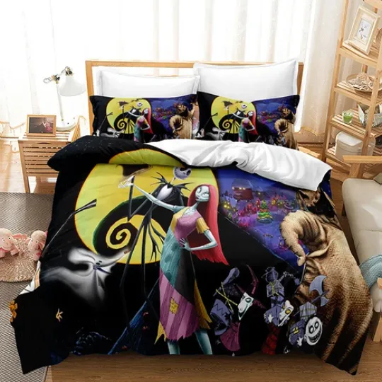 The Nightmare Before Christmas Bedding Set 3 Pieces Comforter Cover and Pillowcases