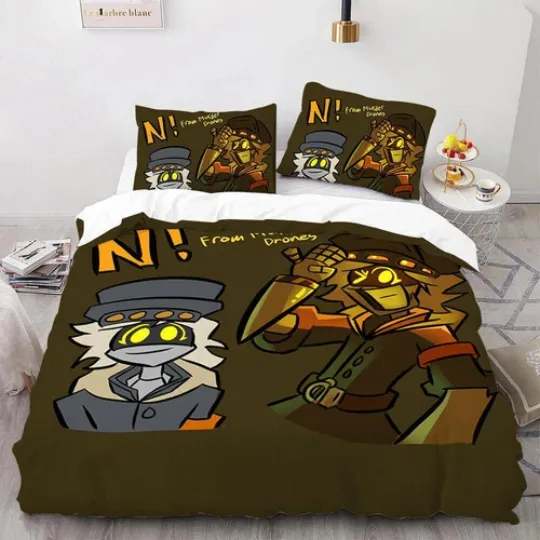 Discover Murder Drones Anime Uzi Robot Quilt Duvet Cover Set King Bedding