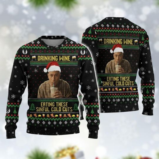 Discover Charlie Hunnam Drinking Wine Eating These Sinful Cold Cuts Ugly Christmas Sweater, Charlie Hunnam Sweater