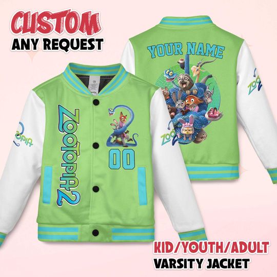 Discover Personalize Zootopia 2 Varsity Jacket, Custom Disney Zootopia Baseball Jacket, Baseball Team Outfit