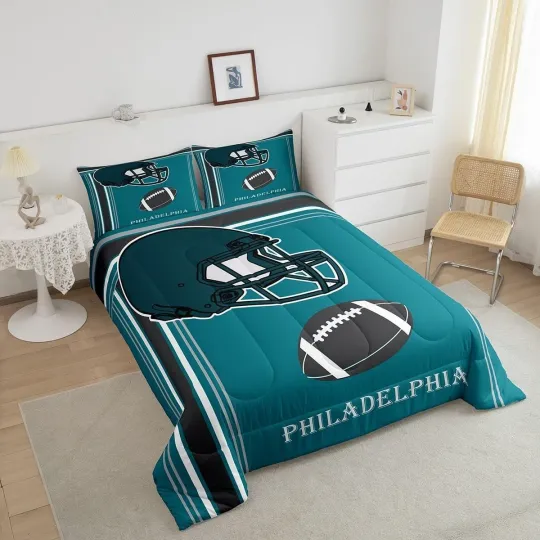 Discover Philadelphia Eagles Queen Comforter Bedding Set 5 Piece Football set