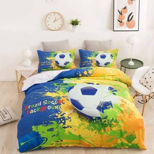 Discover 3D Football Art Quilt Cover Set Bedding Sets Pillowcases