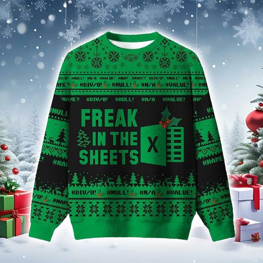 Christmas Funny Holiday Sweater for Adults Ugly Christmas Sweater 2025: Green Knit Graphic Pullover Apparel