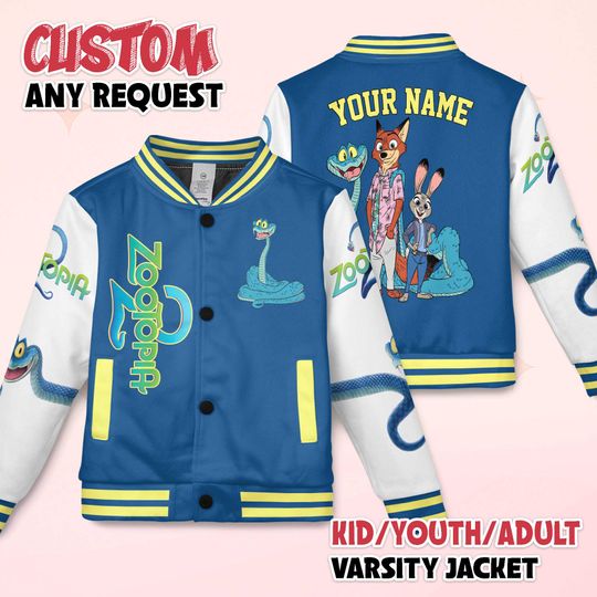 Discover Personalize Gary DeSnake Varsity Jacket, Custom Disney Zootopia 2 Baseball Jacket, Baseball Team Outfit