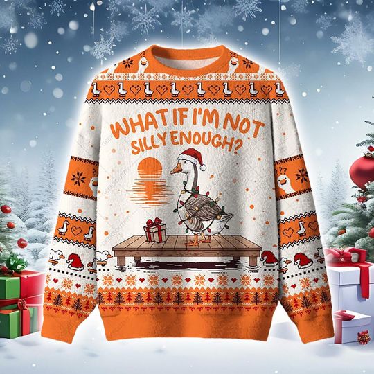 Discover Christmas Goose Sweater 2025 Funny Holiday Quote Apparel: Knit Pattern Festive Clothing Collection
