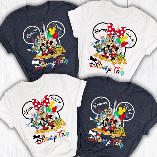 Discover Custom Disney Family Vacation Shirts 2026, Disney Family Trip Shirt, Disney Trip Matching Shirts, Disneyland Family Squad Shirts, Disney Tee