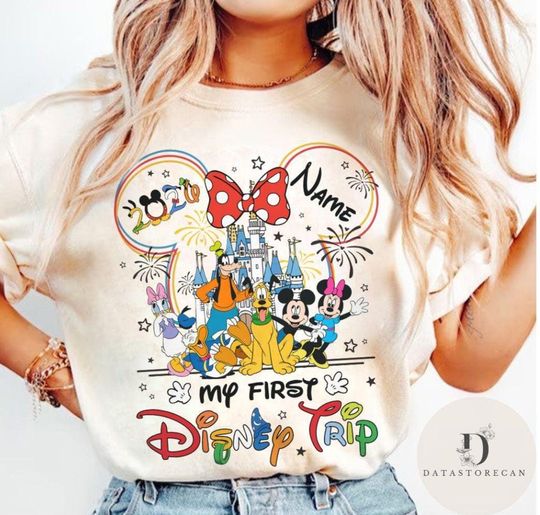Discover Personalized Mickey & friends My First Disney Trip 2026 shirts, Family trip vacation matching shirts, Disney World Disneyland shirt