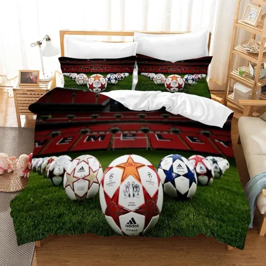 Discover 3D Football Quilt Cover Set Bedding Sets Pillowcases 64