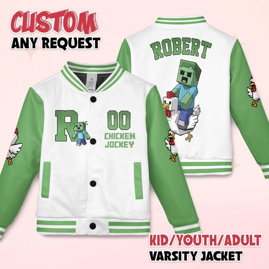Discover Personalized Chicken Jockey Varsity Jacket