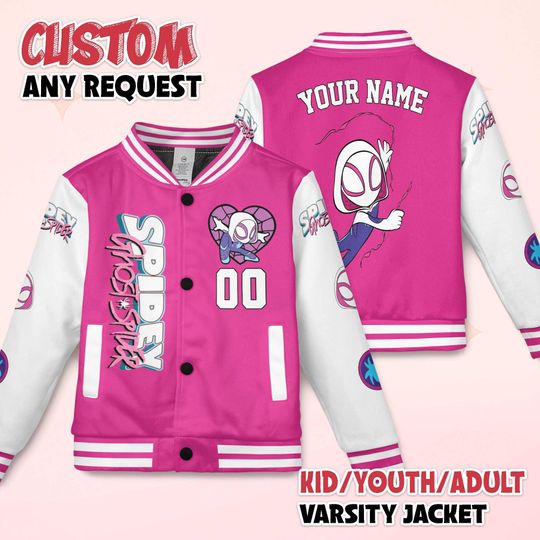 Personalized Ghost-Spider Varsity Jacket