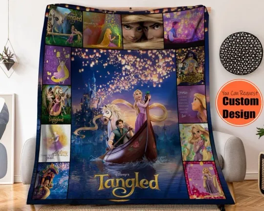 Discover Rapunzel Princess Tangled Cartoon Let Your Light Shine Gift For Her Blanket