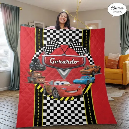 Discover Personalized Cars Lightning McQueen & Friends Radiator Springs Quilt Blanket