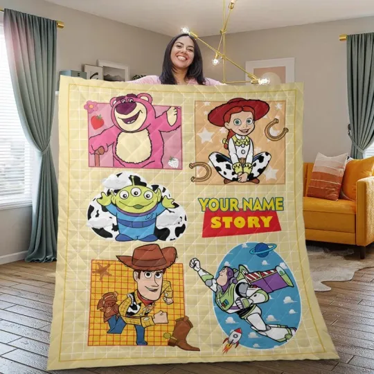 Discover Personalized Toy Story Characters Woody & Friends Christmas Gift Quilt Blanket