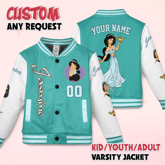 Custom Jasmine Varsity Jacket, Aladdin Inspired