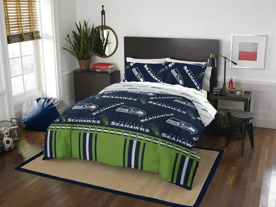 Seattle Seahawks Rotary Queen Bedding Set