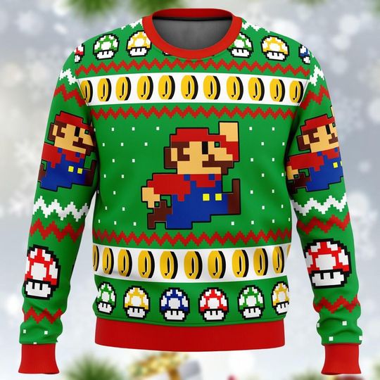Discover Mario Ugly Christmas Sweater, Gamer Sweater, Super Mario Christmas Gift For Men Women, Xmas Holiday Gift, Christmas Party Gift