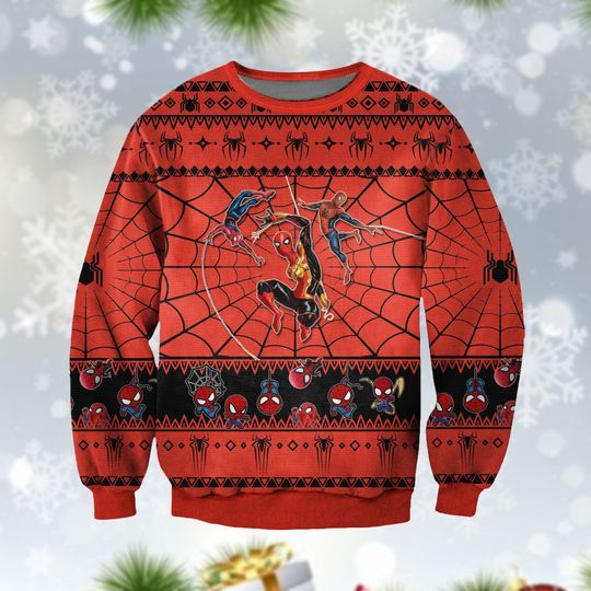 Discover Spider-Man Ugly Christmas Sweater, Spiderman 2026 Sweater, Superhero Xmas Gift For Men Women, Holiday Gift, Xmas Holiday Gift