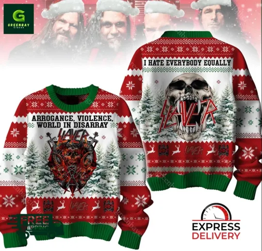 Discover Slayer World In Disarray Ugly Christmas Sweater