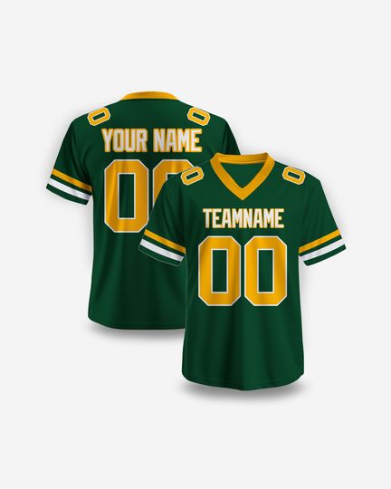 Discover Personalized Football Jersey with Embroidery or Heat Press, Custom Name & Number for Sports Teams, Bachelor Parties, and College Game Days