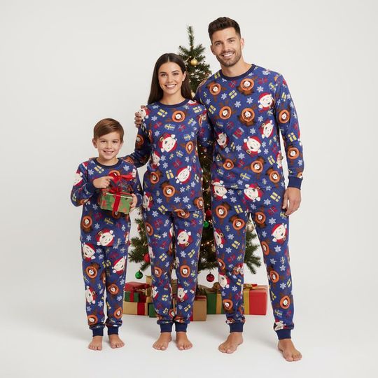 Santa Family Family Pajamas Set, Santa Long Sleeve PJs, Festive Christmas Pajamas, Matching Pyjama Set, Xmas Sleepwear Gift