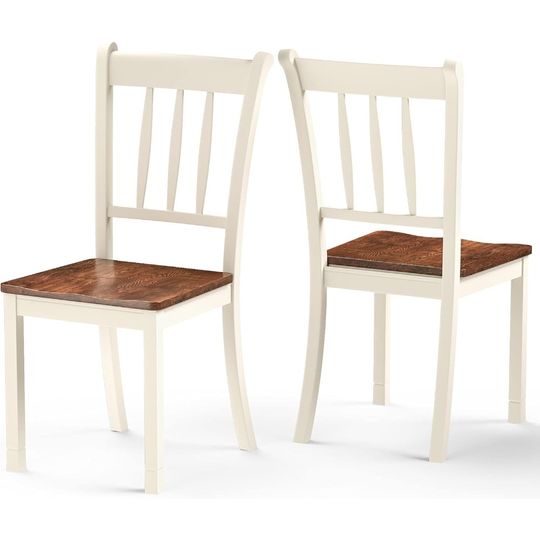 Discover Dining Chairs Set of 2, Wooden Dining Chair with W-Shaped Seat Kitchen Chairs for Kitchen and Dining Room