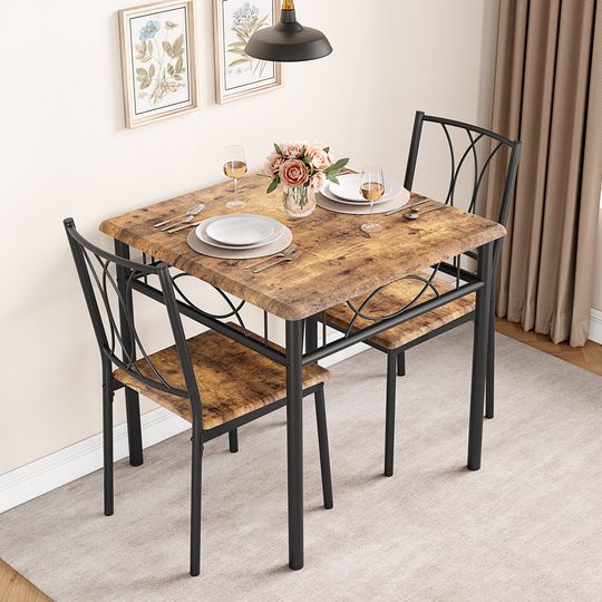 Discover Dining Table Set for 2, Bar Table and Chairs for 2, Kitchen Table Set with 2 Upholstered Chairs, Pub Table Set for Small Space