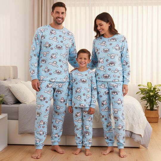 Discover Cute Bear Family Pajamas, Bear Print Long Sleeve PJs, Blue Bear Christmas Pajamas, Matching Pyjama Set, Xmas Gift for Family
