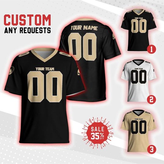 Discover Custom Adult kid Team Saint Football Jersey Collection, Personalized Football Jersey Shirt, Game Day Outfit For American Football Fan