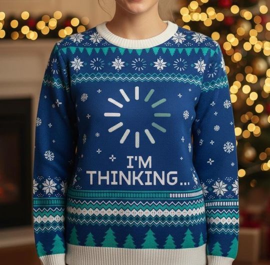 Discover Funny Loading Ugly Christmas Sweater, Funny Loading Sweaters, Thinking Sweater, Xmas Holiday Gift, Tech Geek Christmas Sweater Women, I