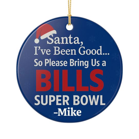 Buffalo Bills Christmas Ceramic Ornament - Super Bowl Fan Gift