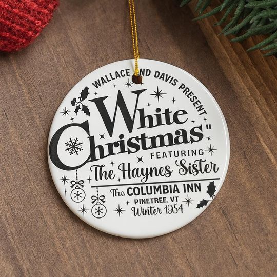 White Christmas Movie Ceramic Ornament - Vintage Holiday Decor