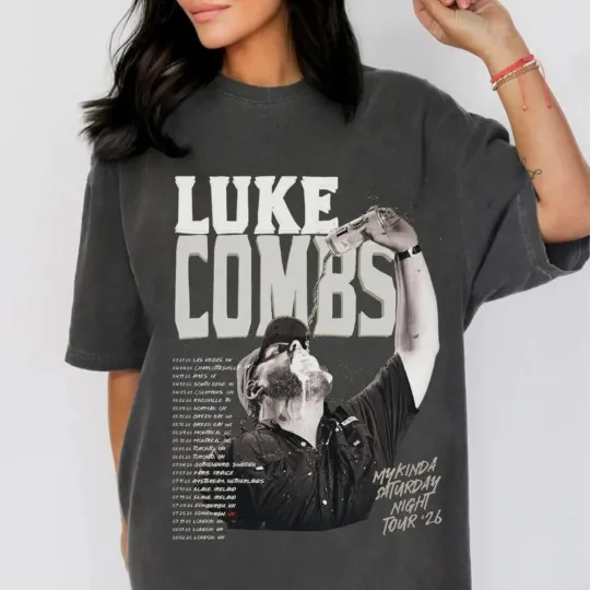 Discover Lukee Comb My Kinda Saturday Night Tour 2026 Graphic Tee, Retro Country T-Shirt