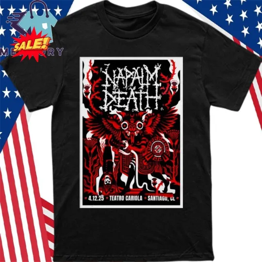 Discover Napalm Death In Santiago Chile On Dec 4 2025 Poster Shirt