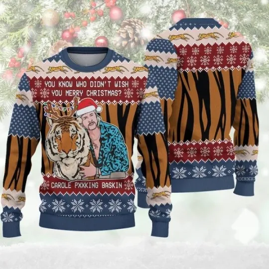 Discover Joe Exotic Tiger King Ugly Sweater Woolen Sweater Christmas Gift For Holiday Tig