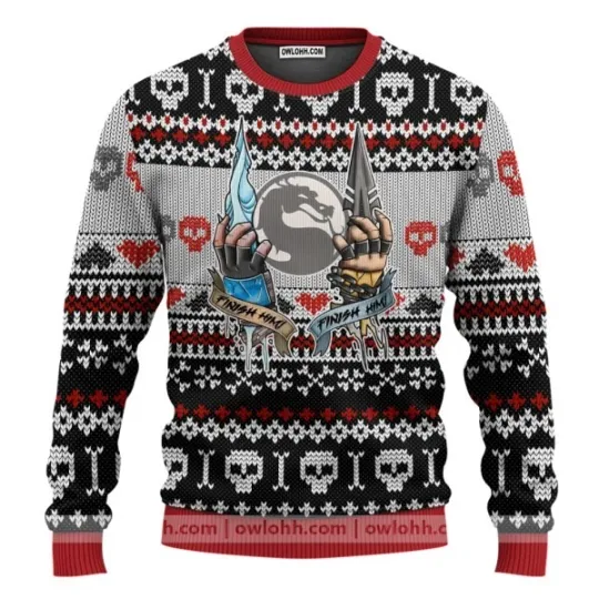 Discover Mortal Kombat Finish Him Ugly Sweater Partyugly sweater ideas  Ugly Christmas Sw