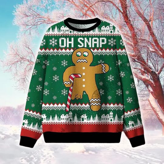 Discover Holiday Gingerbread Man Crewneck Sweater: Ugly Christmas Knit Style Apparel