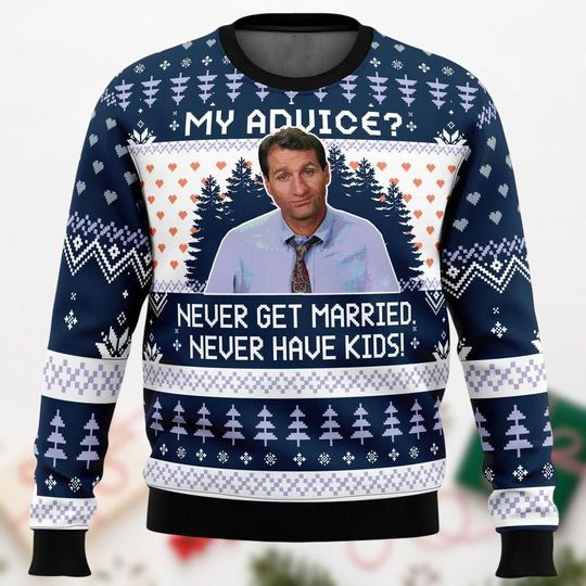 Funny TV Show Ugly Christmas Sweater, Meme TV Show Sweaters, Married Life Sweater, Xmas Gift for Adults