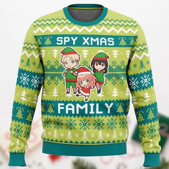 Discover Funny Spy Family Ugly Christmas Sweater, Meme Spy Family Sweaters, Anime Sweater Kid, Xmas Family Holiday Gift