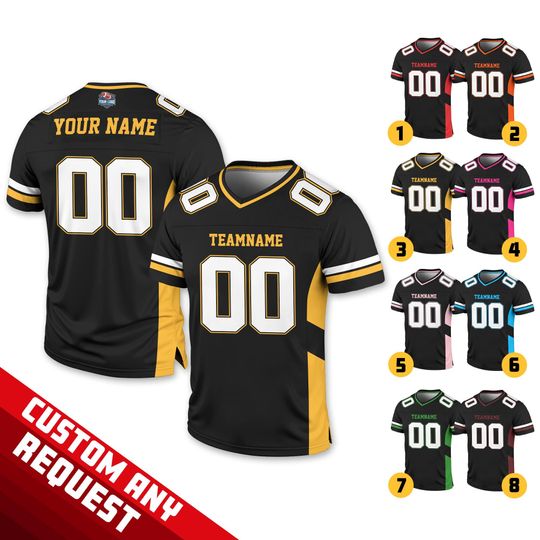 Discover Personalized Team Name Number Football Jersey Shirt For Adult Kid, Custom Football Jersey Shirt, Game Day Outfit For American Football Fan