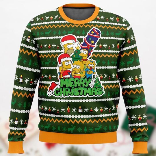 Funny Simpsons Ugly Christmas Sweater, Meme Simpsons Sweaters, Bart Sweater, Xmas Holiday Gift