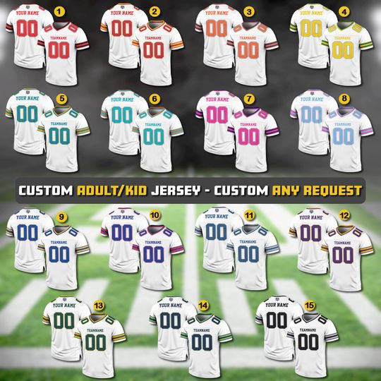 Custom Team Name Number Football Jersey for Men Women Youth Preschool, Game Day Outfit, Custom Football Team Jersey Gifts For Football Fans