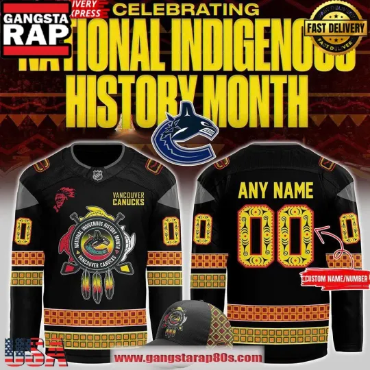 Discover Custom Vancouver Canuck 2025 National Indigenous History Hockey Jersey
