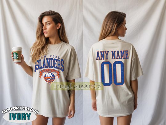 Discover Personalized New York Islanders T-shirt, Custom Name & Number Hockey, Unisex Fan Gift for Sports Lovers