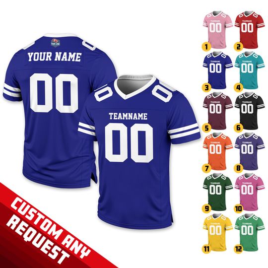 Discover Custom Team Name Number Football Jersey for Men Women Youth Preschool, Custom Football Team Jersey Gifts For Football Fans, Game Day Outfit