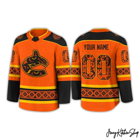 Discover Custom Vancouver Canuck 2025 Indigenous Heritage Night Hockey Jersey