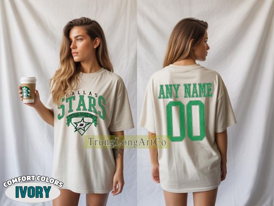 Personalized Dallas Stars T-Shirt | T-Shirt for Hockey Fans | Custom Number | Retro Team Shirt