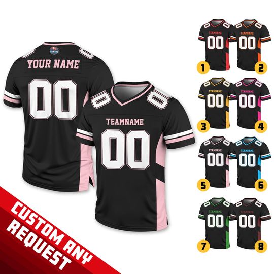 Discover Personalized Team Name Number Football Jersey Shirt For Adult Kid, Custom Football Jersey Shirt, Game Day Outfit For American Football Fan
