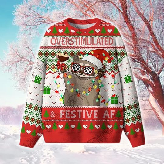 Discover Holiday Sloth Crewneck Sweater 2025: Ugly Christmas Knit Style Apparel