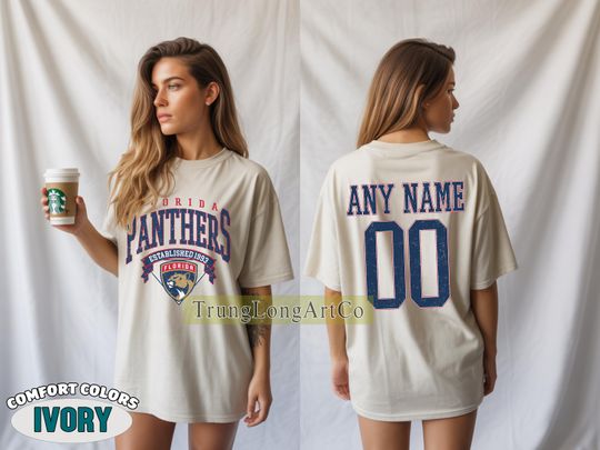 Personalized Florida Panthers T-Shirt | T-Shirt for Hockey Fans | Custom Number | Retro Team Shirt